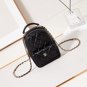 CHANEL 24C gold buckle chain backpack backpack mini style